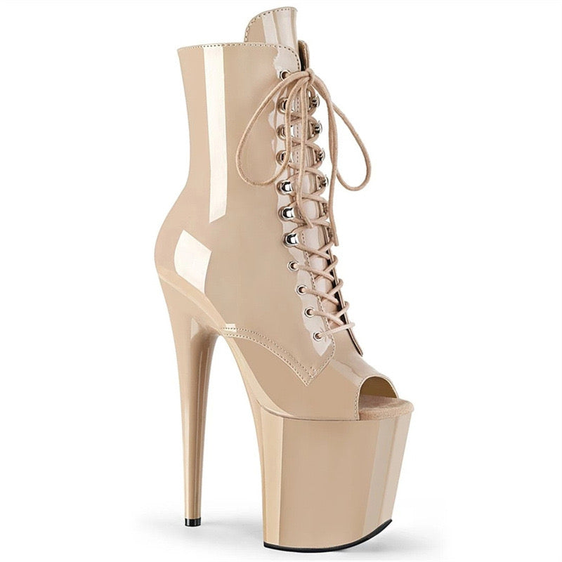 ππππππι
ηγ Peep Power γPatent leather lace-up 20cm